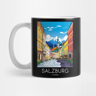 A Pop Art Travel Print of Salzburg - Austria Mug